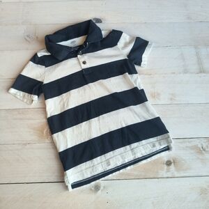 Old Navy Boys Toddler Striped Polo Shirt Short Sleeve Blue White Size 5T
